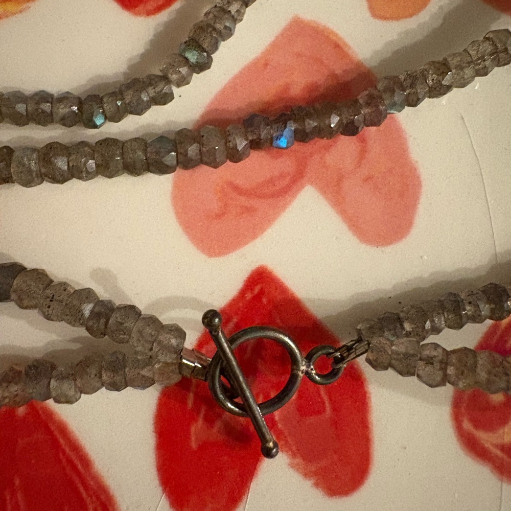 ✨ Labradorite & Lemon Quartz Double Strand Necklace | Sterling Silver Pendant ✨ - Picture 4 of 4